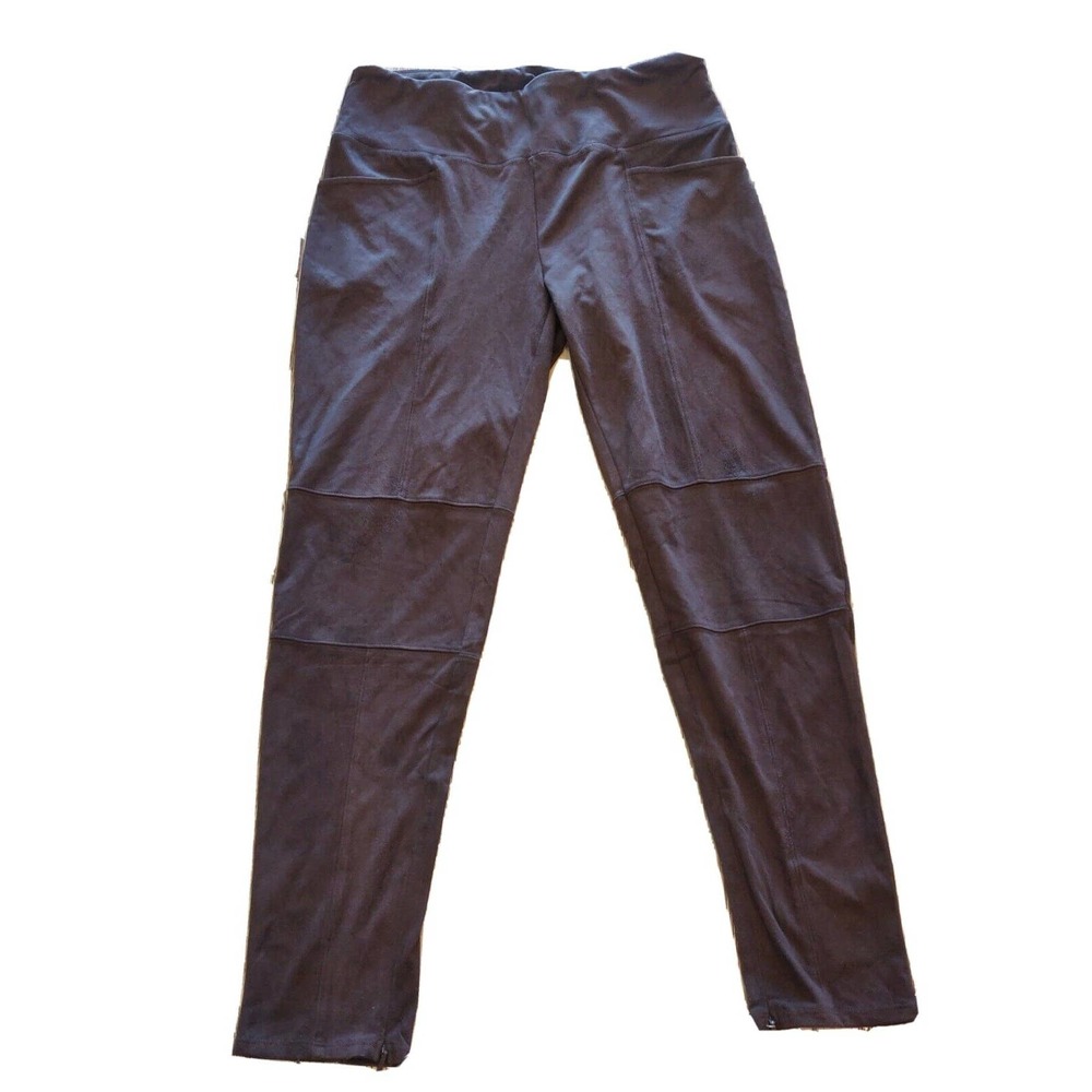 Red Ribbon Women's Faux Suede Leggings Brown Size XLPockets High Rise